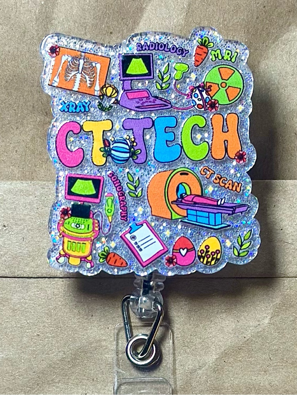 CT Tech Glitter ID Badge Reel - Multicolor